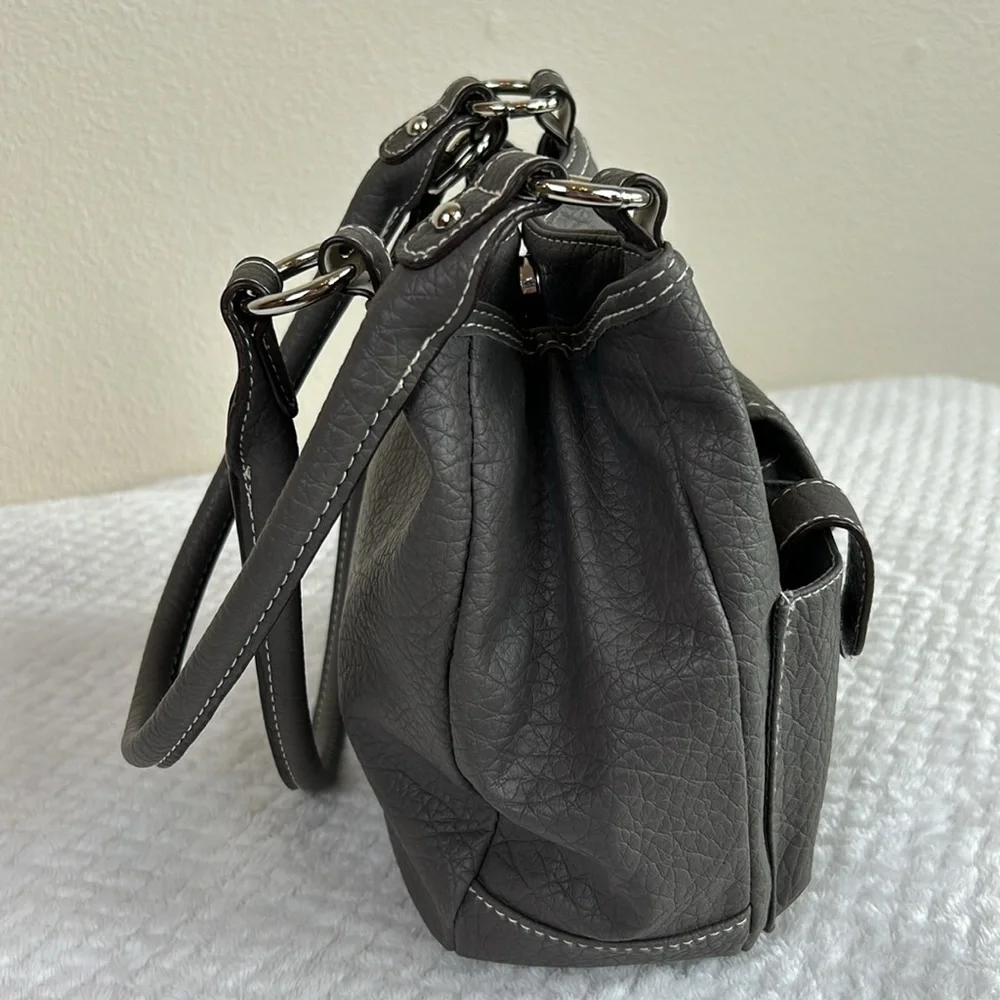 Rosetti Gray Mini Tote Shoulder Bag Faux Leather Vintage Purse - Picture 5 of 17